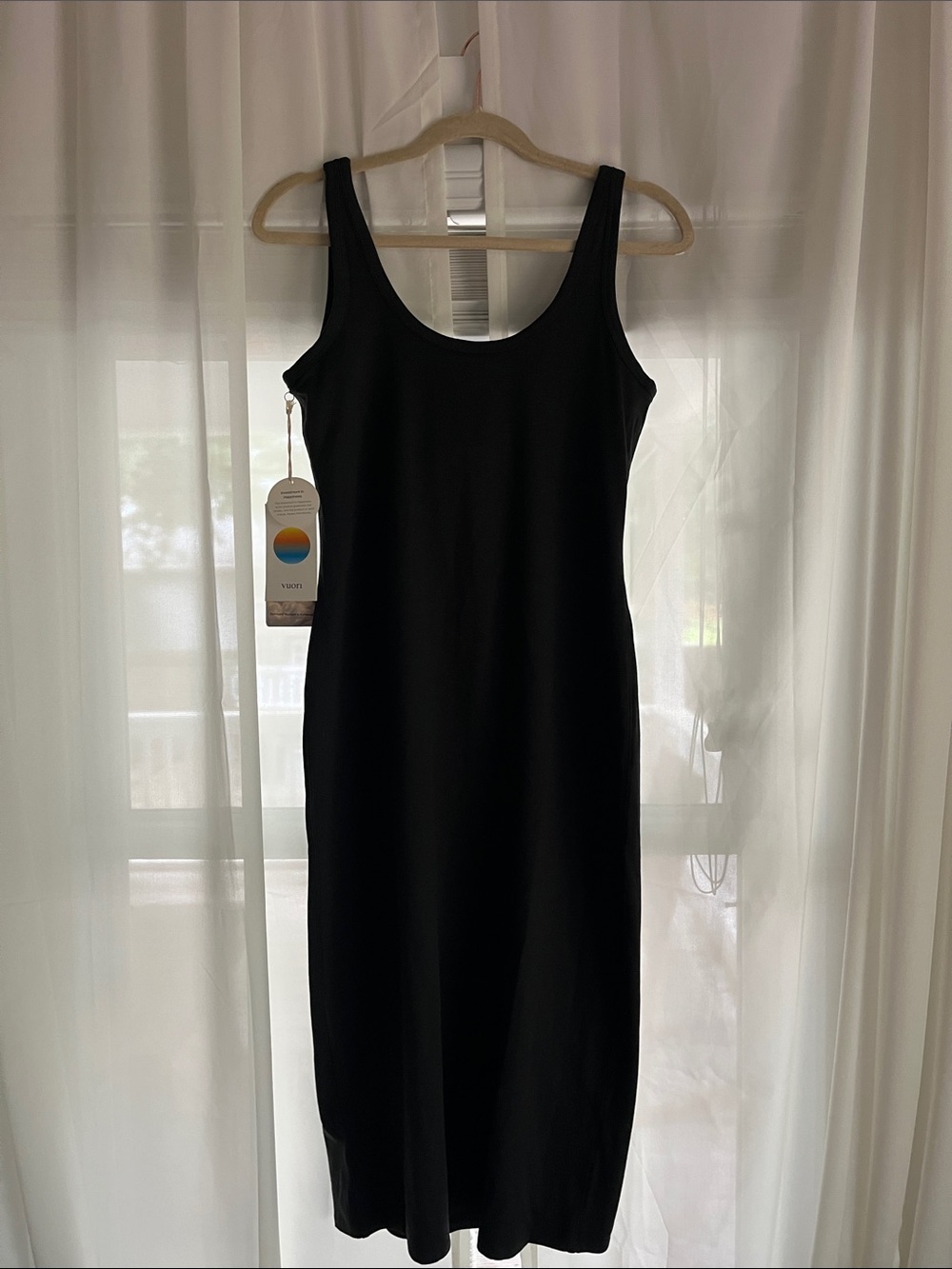 Vuori Dreamknit Black Tank Midi Dress View 3
